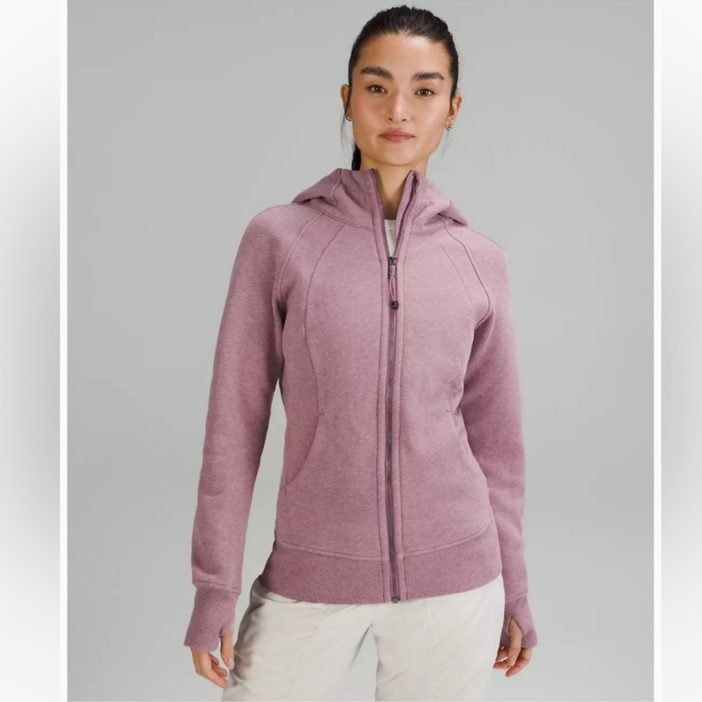 Lululemon Scuba Full-Zip Hoodie Violet Mauve Heathered Size 2
